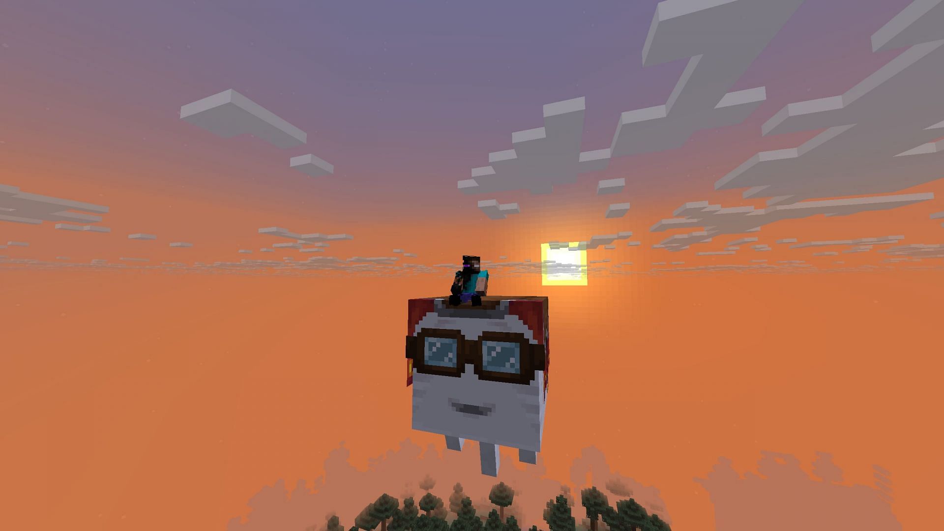 Harness allows players to control the flight of a happy ghast (Image via Sportskeeda Gaming || Mojang Studios)